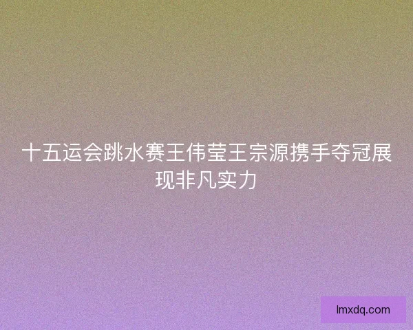 十五运会跳水赛王伟莹王宗源携手夺冠展现非凡实力 十五运会跳水赛王伟莹王宗源携手夺冠展现非凡实力